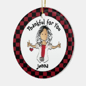 Grappig Verpleegster Cartoon Etnische Vakantie Bud Keramisch Ornament (Links)