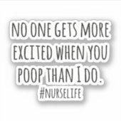 Grappig verpleegster citaat sticker (Voorkant)
