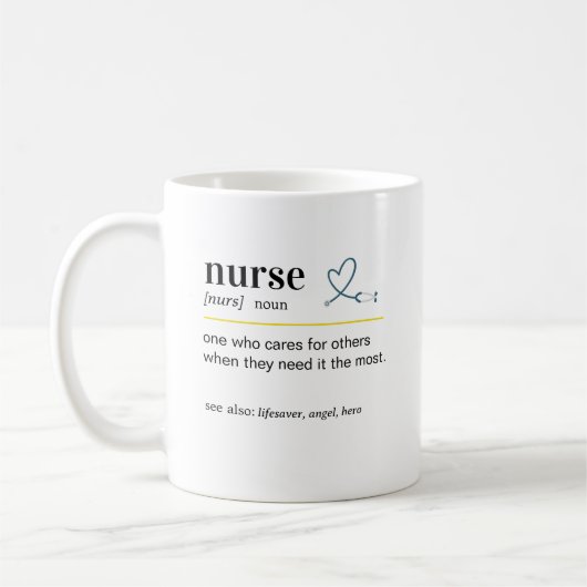 Grappig verpleegster definitie cadeau koffiemok (Links)