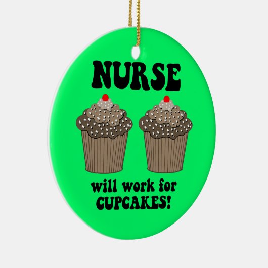 grappig verpleegster keramisch ornament (Rechts)