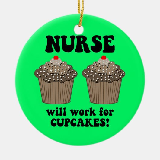 grappig verpleegster keramisch ornament (Voorkant)