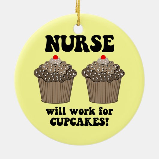 grappig verpleegster keramisch ornament (Achterkant)