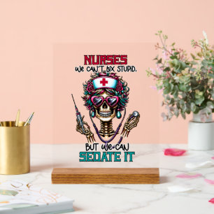 Grappig Verpleegster sederen woord kunst skelet Acryl Bord