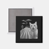 Grappig Verrast Bang Kat Selfie Met Bigfoot En Magneet (Voorkant / Achterkant)