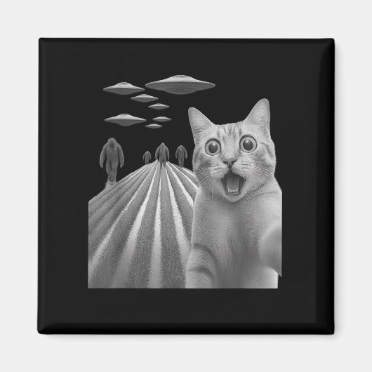 Grappig Verrast Bang Kat Selfie Met Bigfoot En Magneet (Voorkant)