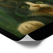 Grappig Verrast Bang Kat Selfie T-rex Dinosaurus B Poster (Hoek)