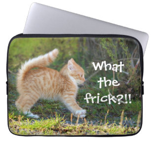 Grappig verrast Ginger Kitten wat de Frick heeft Laptop Sleeve
