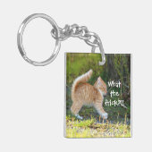 Grappig verrast Ginger Kitten. Wat is de troep? Sleutelhanger (Voorkant Links)