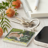 Grappig verrast Ginger Kitten. Wat is de troep? Sleutelhanger (Voorkant Rechts)