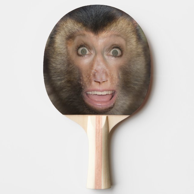 Grappig verrast Monkey Face Tafeltennisbatje (Voorkant)