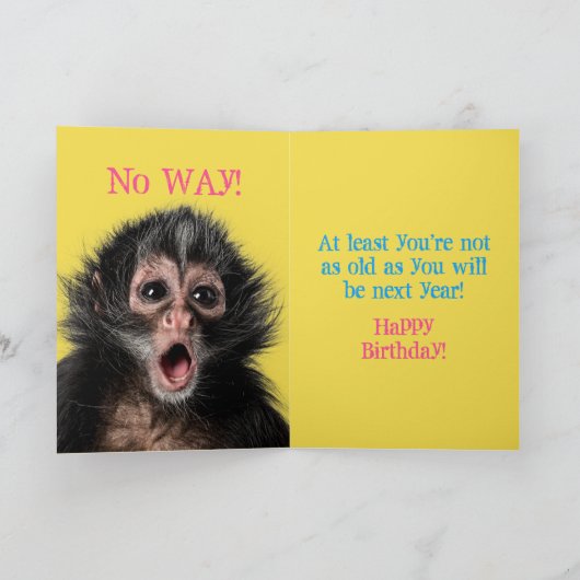 Grappig verraste aap twee uitingen van de vorige d kaart (Binnen)