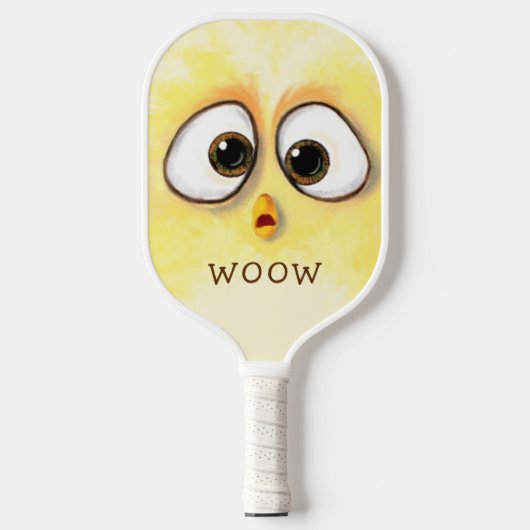 Grappig verraste Cartoon van Chicken Pickleball Pa Pickleball Paddle (Voorkant)
