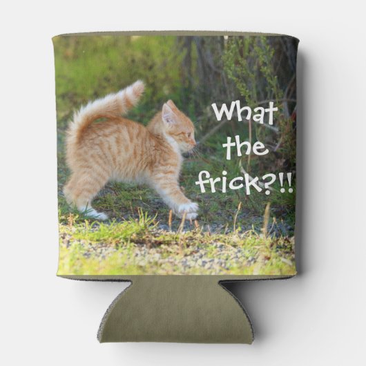 Grappig verraste kat. Wat is de troep? Blikjeskoeler (Achterkant)