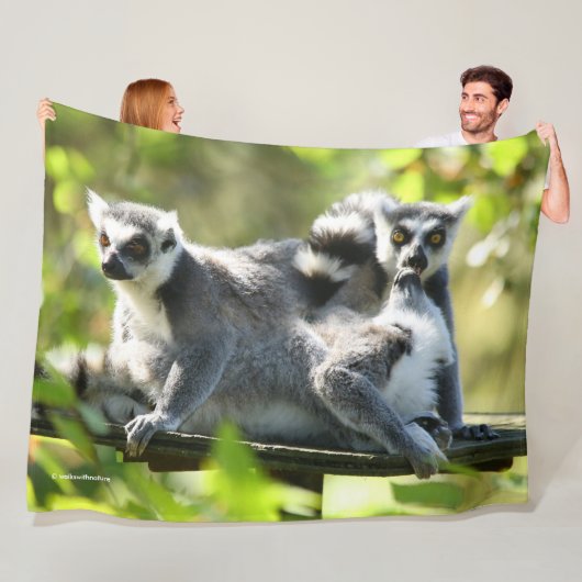 Grappig verraste Lemurs van Madagaskar Fleece Deken (In situ)