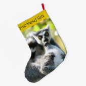 Grappig verraste Lemurs van Madagaskar Grote Kerstsok (Achterkant (Hangend))