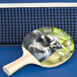 Grappig verraste Lemurs van Madagaskar Tafeltennisbatje