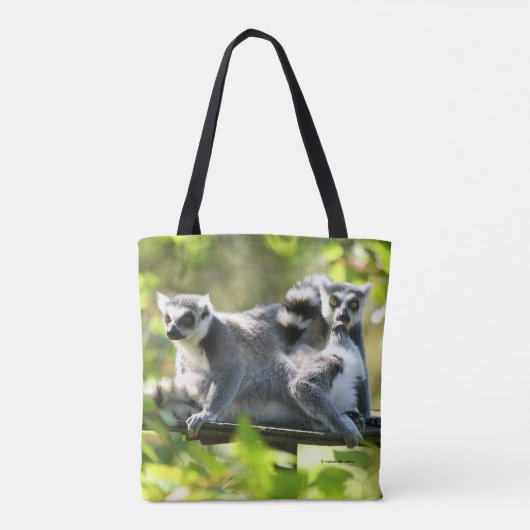 Grappig verraste Lemurs van Madagaskar Tote Bag (Achterkant)