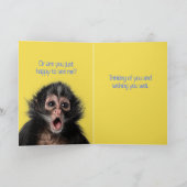 Grappig verraste Monkey Hand Sanitizer Greeting Kaart (Binnen)