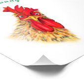 Grappig verraste nieuwsgierige rooster - aangepast foto afdruk (Hoek)