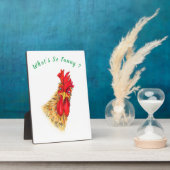 Grappig verraste nieuwsgierige rooster - aangepast fotoplaat (Zijkant)