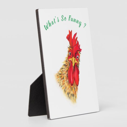 Grappig verraste nieuwsgierige rooster - aangepast fotoplaat (Zijkant)