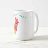 Grappig verraste nieuwsgierige rooster - aangepast koffiemok (Voorkant rechts)