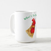 Grappig verraste nieuwsgierige rooster - aangepast koffiemok (Voorkant links)