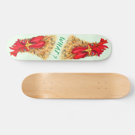 Grappig verraste nieuwsgierige Rooster. - Fun Persoonlijk Skateboard (Horizontaal)