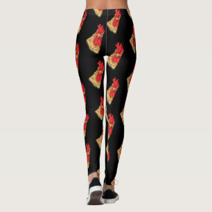 Grappig verraste, nieuwsgierige Rooster - Kies kle Leggings
