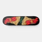 Grappig verraste nieuwsgierige Rooster. Persoonlijk Skateboard (Horizontaal)