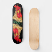Grappig verraste nieuwsgierige Rooster. Persoonlijk Skateboard (Voorkant)
