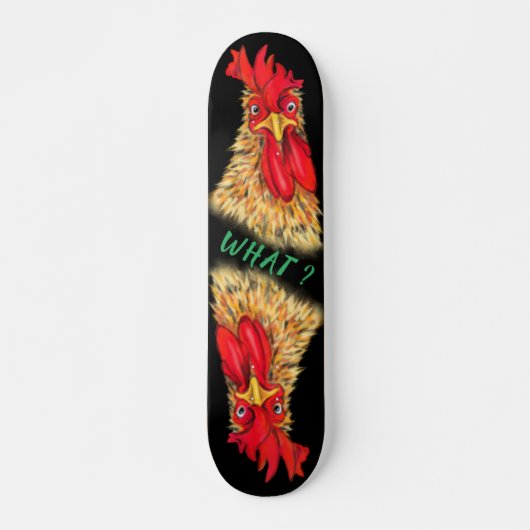Grappig verraste nieuwsgierige Rooster. Persoonlijk Skateboard (Voorkant)