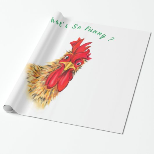 Grappig verraste nieuwsgierige rooster - Wat is zo Cadeaupapier (Uitgerold)