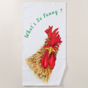 Grappig verraste nieuwsgierige rooster - Wat is zo Strandlaken