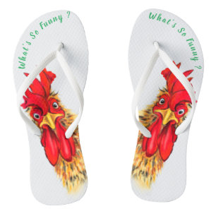 Grappig verraste nieuwsgierige rooster - Wat is zo Teenslippers