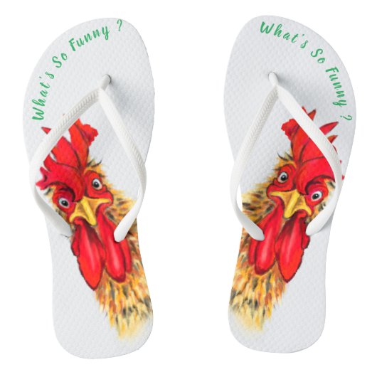 Grappig verraste nieuwsgierige rooster - Wat is zo Teenslippers (Voetbed)