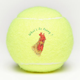 Grappig verraste nieuwsgierige rooster - Wat is zo Tennisballen