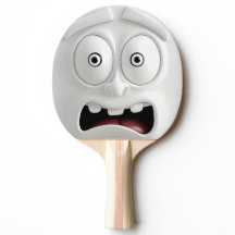 Grappig Verschrikt Gezicht Ping Pong Paddle