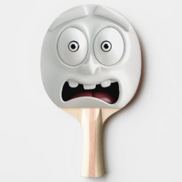 Grappig Verschrikt Gezicht Ping Pong Paddle Tafeltennisbatje