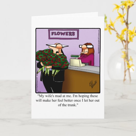 Grappig vertraagd Wenskaart voor haar Kaart (Gele Bloem)