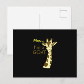 Grappig verwarrend Giraffe Moo ik ben een geit Aankondigingskaart (Voorkant / Achterkant)