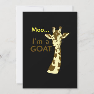 Grappig verwarrend Giraffe Moo ik ben een geit Feestdagenkaart