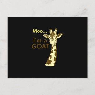 Grappig verwarrend Giraffe Moo ik ben een geit Feestdagenkaart