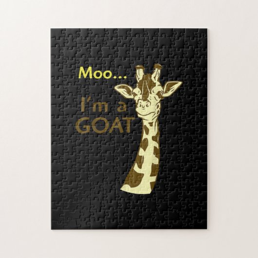 Grappig verwarrend Giraffe Moo ik ben een geit Legpuzzel (Verticaal)