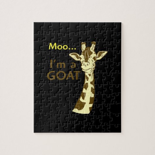 Grappig verwarrend Giraffe Moo ik ben een geit Legpuzzel (Verticaal)