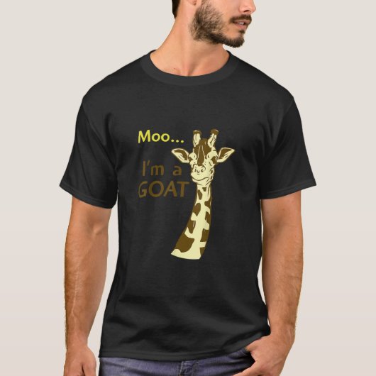 Grappig verwarrend Giraffe Moo ik ben een geit T-shirt (Voorkant)