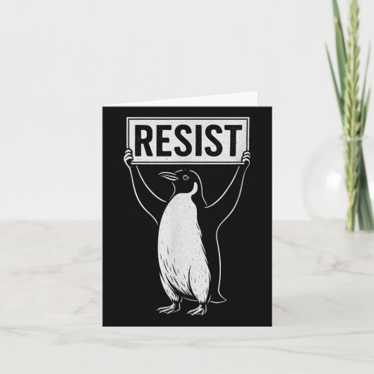 Grappig Verzet Pinguïn Activisme Grafisch Ontwerp Kaart (Voorkant)