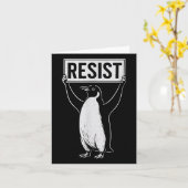 Grappig Verzet Pinguïn Activisme Grafisch Ontwerp Kaart (Gele Bloem)