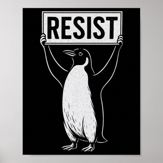Grappig Verzet Pinguïn Activisme Grafisch Ontwerp Poster (Voorkant)
