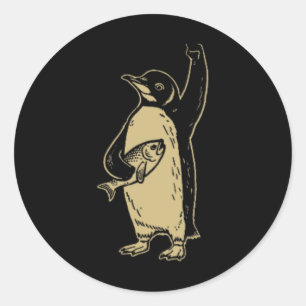 Grappig Verzet Pinguïns Protest Tegen Tarieven (2 Ronde Sticker